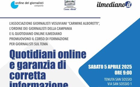 Somma Vesuviana, “Quotidiani online e garanzia di corretta informazione”: al via il tema del Corso di formazione professionale per giornalisti 5 quotidianionline