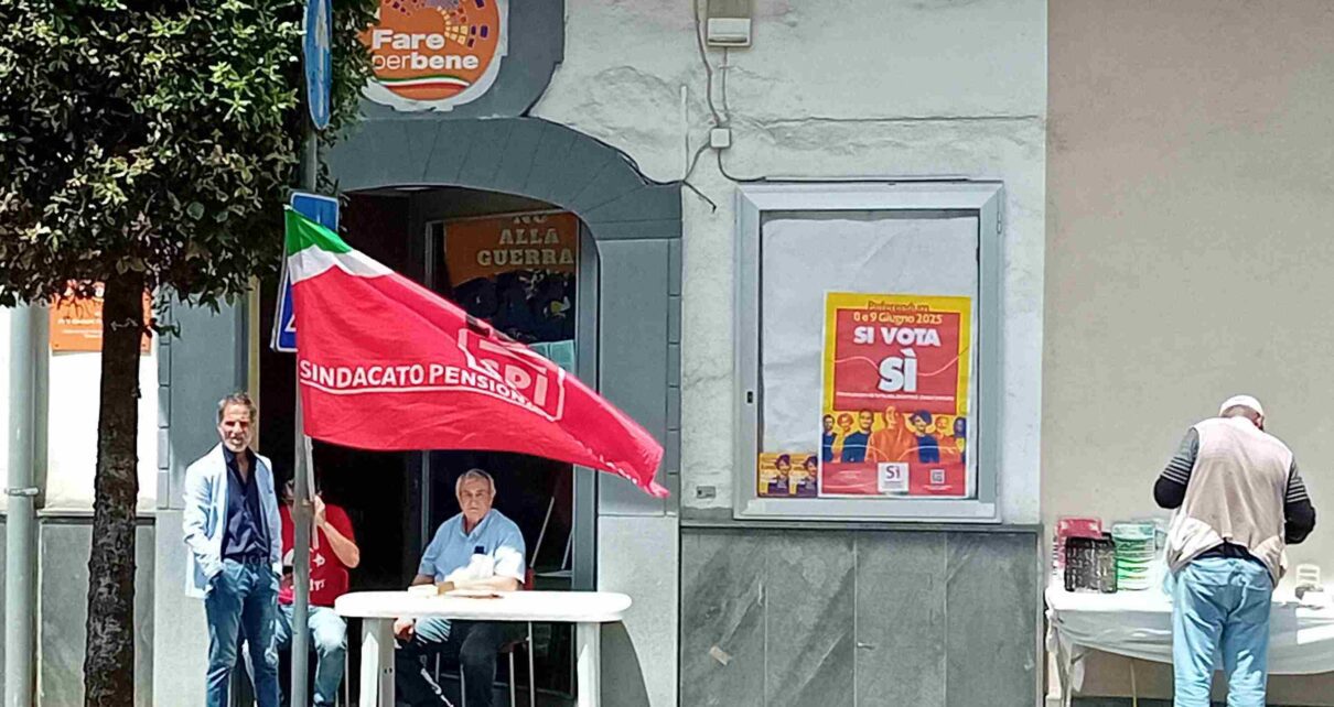 10. Sindacato SPI CGIL e ANPI Campagna Referendaria 5 si Brusciano 18 e 25.5.2025