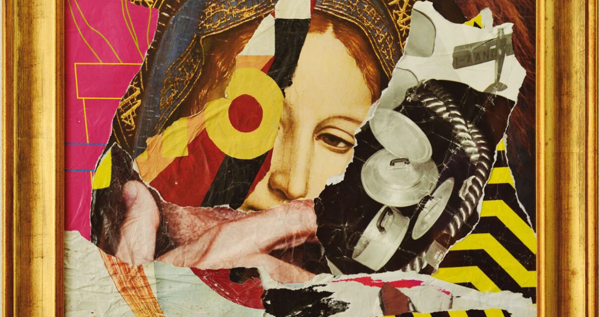 MOZ Madonna Bendata 2022 76 x 97 cm COLLAGE SU CARTA