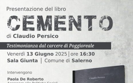 Salerno, domani la presentazione del libro “Cemento” di Claudio Persico al Comune 3 Cementomod