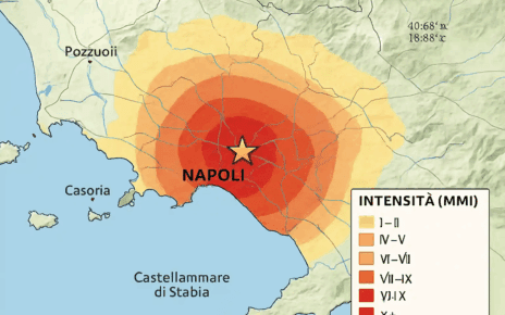 Scossa di terremoto ai Campi Flegrei: magnitudo 4.6, la più forte degli ultimi 40 anni 2 mappa terremoto napoli in stile ingv 1