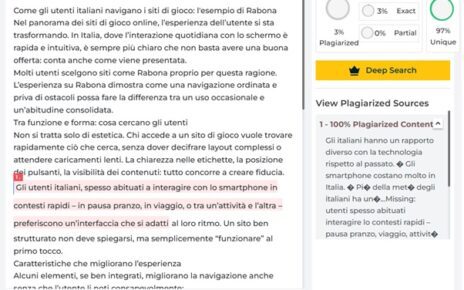 Come gli utenti italiani navigano i siti di gioco: l'esempio di Rabona 4 plagiarism