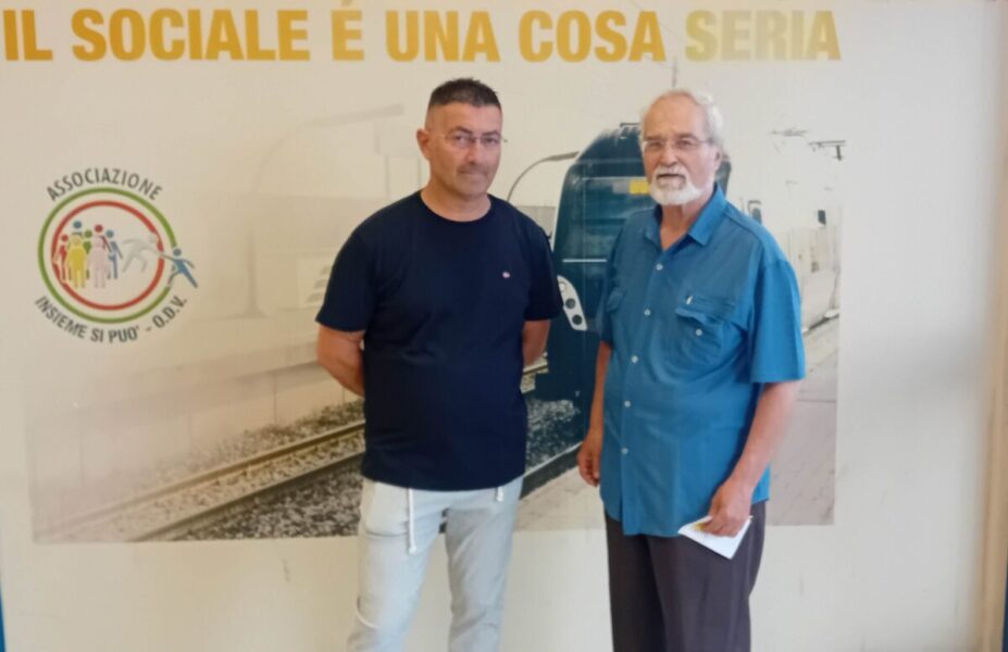 Castello di Cisterna, Stazione Sociale con "Insieme si può" 3 3. Giuseppe Di Maio e Antonio Castaldo Stazione Sociale Insieme si puo Castello di Cisterna 26.6.2025 scaled