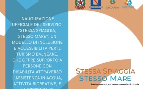 Ercolano, inaugurazione del servizio “Stessa Spiaggia, Stesso Mare”: in città il mare è davvero per tutti 2 StessoMaremod