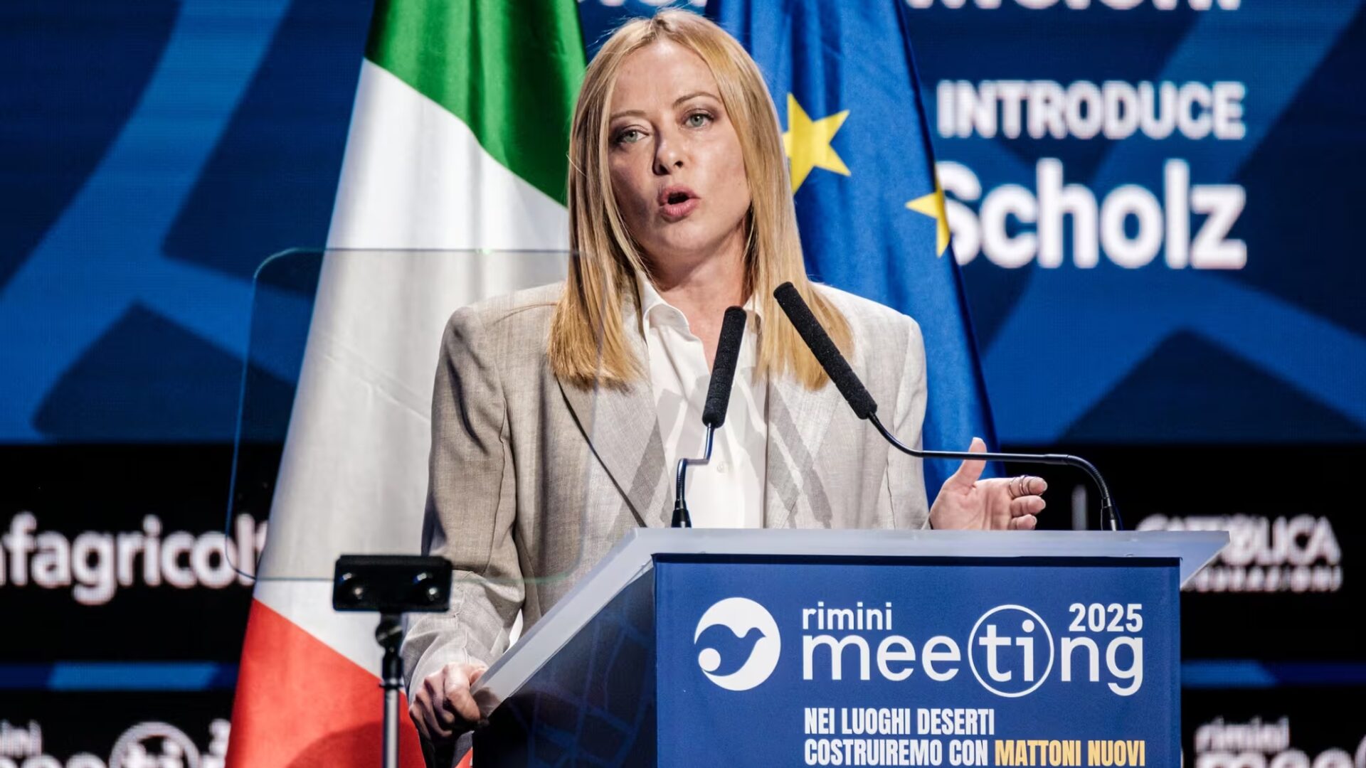 meloni al meeting di rimini