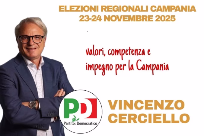 Brusciano, 5 candidati bruscianesi alle Regionali in Campania 3 3. Vincenzo Cerciello con il Partito Democratico Candidato Consiglio Regionale Campoania 2025