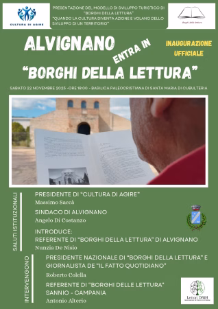 Alvignano entra nella rete nazionale dei "Borghi della Lettura" 3 locandina Alvignano nei Borghi della lettura def page 0001