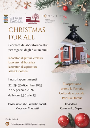 Pompei, un Natale davvero per tutti: al via "Christmas for All", laboratori inclusivi per ragazzi 5 Christmas for All locandina