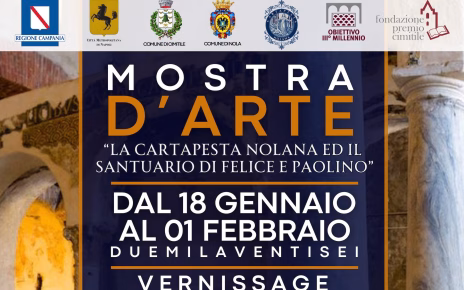 Cimitile, al via il Convegno di presentazione della mostra d'arte “La Cartapesta Nolana e il Santuario di Felice e Paolino” 2 INVITO Locandina Mostra DArtemod
