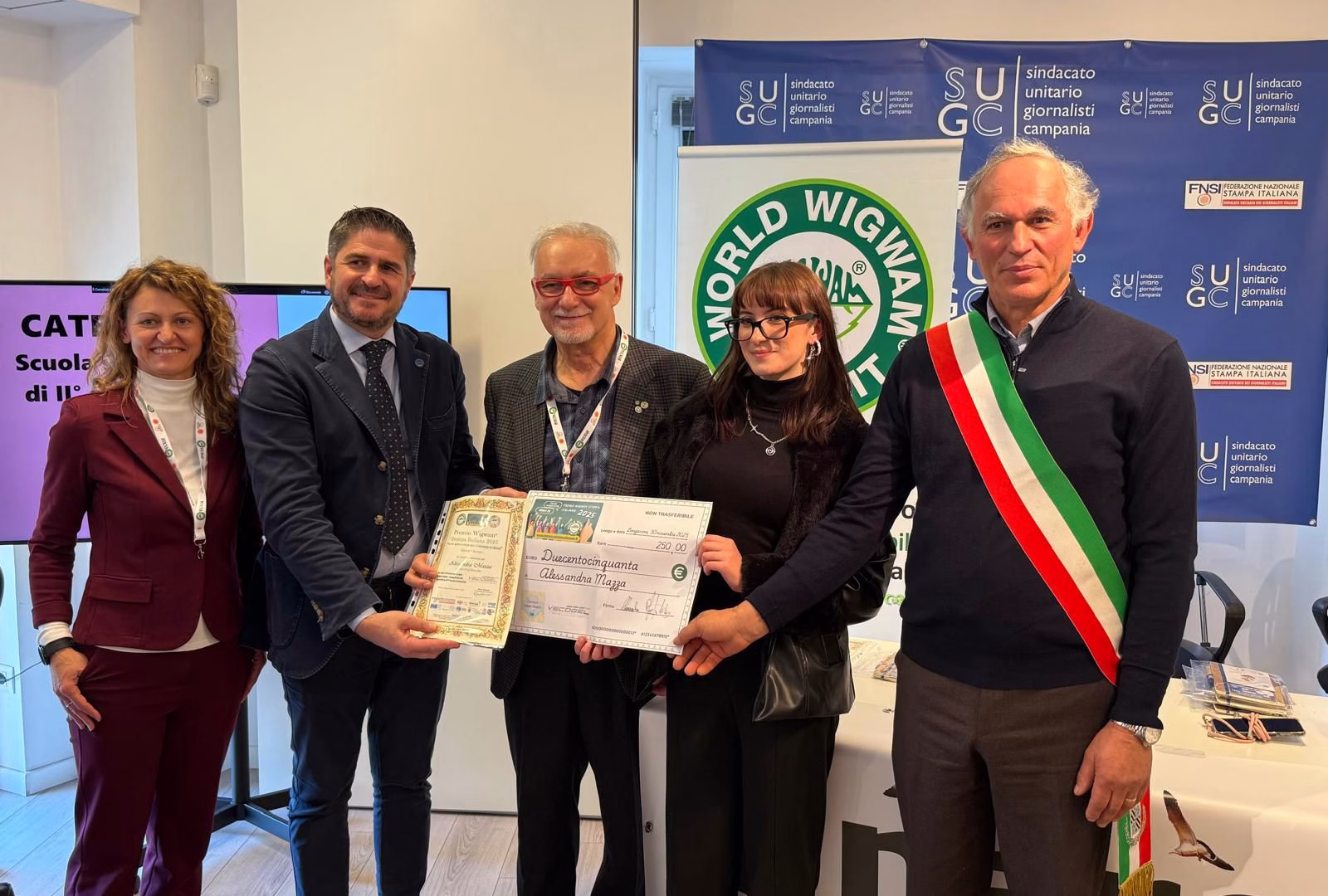 Un momento della premiazione