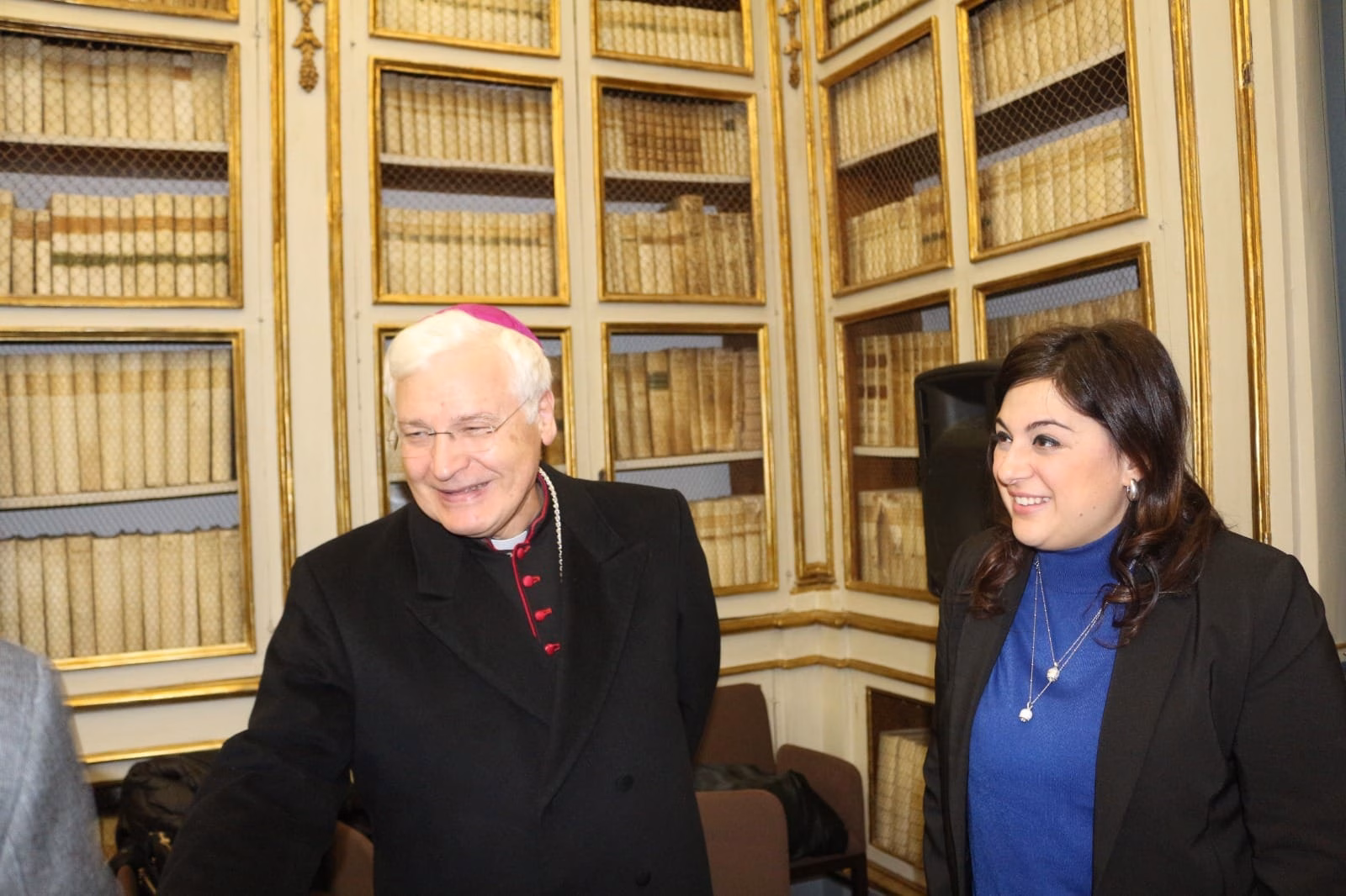 Monsignor Francesco Marino e la Responsabile SSPI Giuseppina Orefice