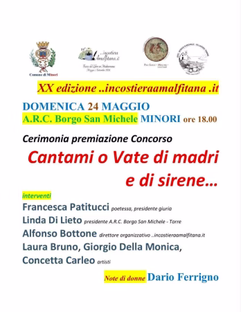 Minori, la poesia protagonista alla 20ª ..incostieraamalfitana.it: omaggio alla donna tra maternità e mito 3 cf37aebd 069d 4631 97d2 51e178e62d8b