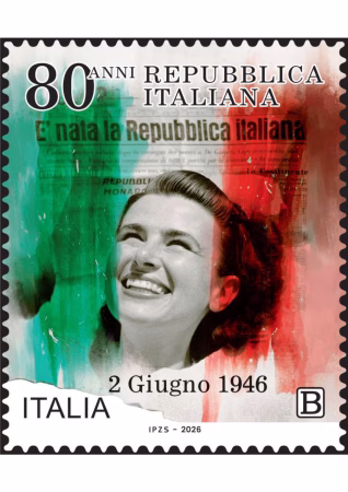 3. Francobollo per gli 80 anni della Repubblica Italiana Roma 2.6.1946 2026