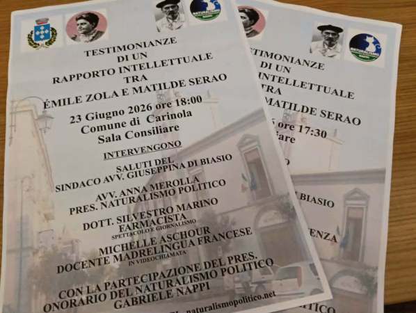 Carinola celebra il Naturalismo: al centro il legame tra Émile Zola e Matilde Serao 6 e342b5a3 fa09 4128 8fb8 d6afbc415a7e