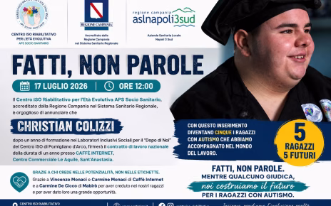 Pomigliano d’Arco, fatti non parole: con il Centro ISO un altro giovane con autismo inserito nel mondo del lavoro 5 IMG 20260715 WA0112