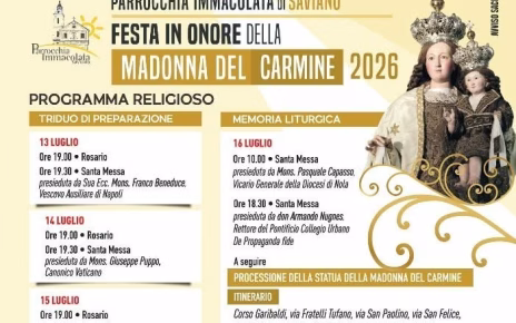 Saviano celebra la storica Festa della Madonna del Carmine 5 Manifesto Festa M. del Carmine 2026mod