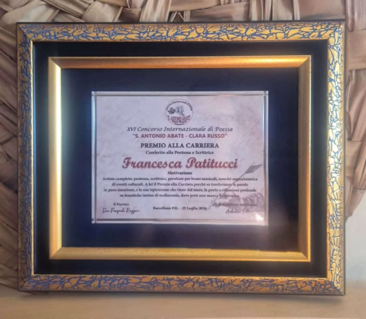 Premio alla Carriera a Francesca Patitucci: una vita dedicata alla poesia e alla promozione della cultura 7 88d3d48b 71e9 4146 a9f2 a6704df19066
