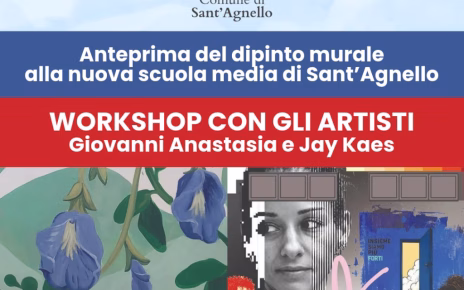 Sant'Agnello, pronti i murales alla nuova Scuola Media: anteprima e workshop con gli artisti 3 Locandina workshop murales nuova scuola SantAgnellomod