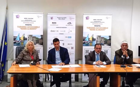 Campania, formazione gratuita e posti di lavoro retribuiti per disabili e categorie protette 5 da sx. I. Esposito Pres. Cosy for you V. Lepre Cosy for You V. Maraio Ass. Turismo Regione S. Consiglio Pres. Fondaz. Con il Sud 1