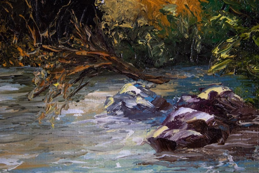 landscape painting river bank more photo thumb900