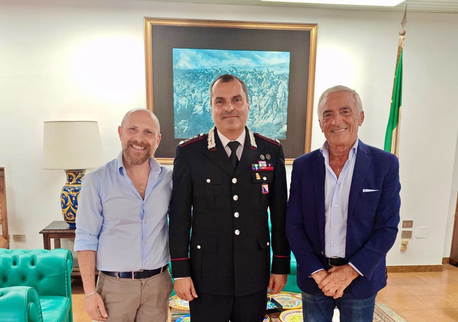 Li Bovi e Senatore con il comandante provinciale dei carabinierimod